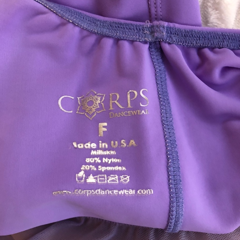 Lavender Mesh Sleeve Leotard - Picture 3 of 4